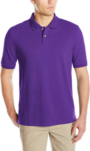 Polo pour homme violet à manches courtes, couleur unie, décontracté, pour le golf, le tennis, le travail, uniforme, logo personnalisé, vente en gros, OEM, ODM, qualité supérieure - Product Image 4