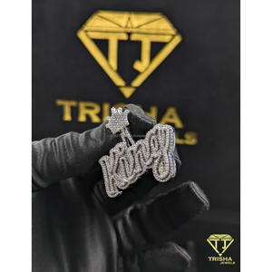 Iced Out <b>King</b> Pendant With <b>Crown</b> Moissanite Diamond with Stones Fashion Jewelry for Special Occasions By Trisha Jewels - Product Image 5