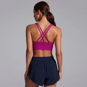 Soutien-gorge de sport Pilates Yoga antichoc push-up pour la course, soutien-gorge de fitness croisé pour femme - Product Image 5