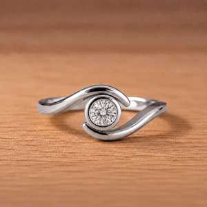 แหวนเพชรทรงกลม 0.60 กะรัต เพชรเลี้ยงในห้องปฏิบัติการ คลาสสิก ทองคำแท้ 10K 14K 18K แหวนหมั้นเพชร สี E ความใส VVS รับรองโดย IGI - Product Image 2