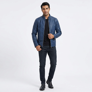 New Brand Men's Genuine <b>Leather</b> Breathable Vintage Style Spring Fall Hooded <b>Jacket</b> with <b>Long</b> Sleeves - Product Image 6