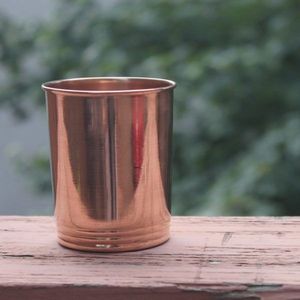 Copper glasses handcrafted hammered lines ayurvedic health <b>cups</b> eco <b>reusable</b> durable for artistic kitchen dining use - Product Image 2