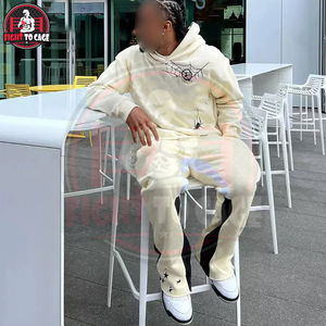 Conjunto Deportivo de Sudadera con Capucha y Pantalones Anchos para Correr, Estilo Casual, con Estampado Gráfico, Ropa Deportiva - Product Image 4