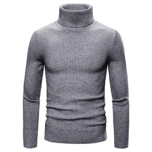 Men's Turtleneck <b>Sweater</b> with Igh Elastic Base Shirt and Long Sleeve Knitwear - Product Image 4