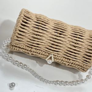 Bolso de mano de rafia de papel, bolsa de playa de paja - Product Image 2