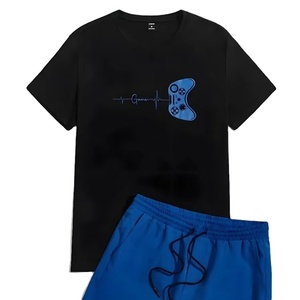 เซ็ตเสื้อยืดผ้าฝ้ายพิมพ์ลาย3D สำหรับผู้ชายชุดกางเกงขาสั้นระบายอากาศได้ดีมีสไตล์2025พรีเมี่ยม100% - Product Image 1