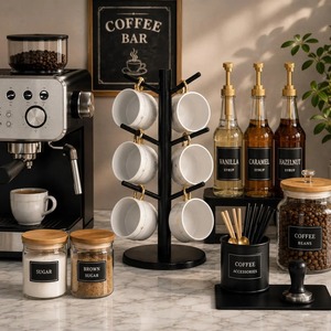 Heavy Duty Modern Handmade Wrought Iron <b>Mug</b> Holder with Strong Hooks for Displaying and Organizing Multiple Coffee Cups - Product Image 3