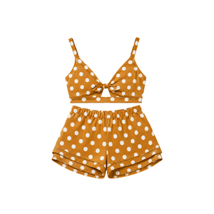 Women's Black Two-Piece Short Set with Scallop Decoration <b>Top</b> & Bottom One-Shoulder Solid Casual Spring/Summer Breathable Outfit - Product Image 4