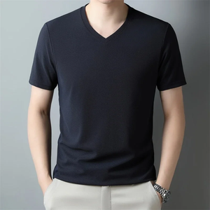 2026 Men's New <b>Waffle</b> V Neck Short Sleeved T-<b>shirt</b> Summer Comfortable To - Product Image 3