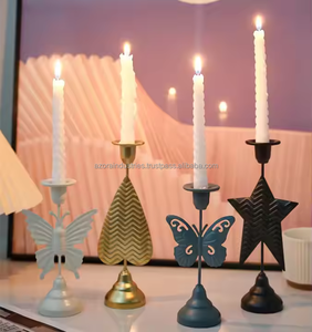 Candelabro de hierro Vintage, soporte de Metal con tarro de recipiente, decoración del hogar, decoración de Halloween antigua - Product Image 4