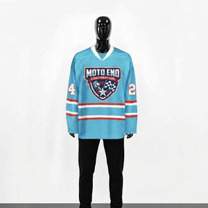 Camiseta de Hockey sobre Hielo Moto End Corporation, Unisex, Cuello en V, Transpirable, Poliéster, Impresión del Nombre del Equipo, Bandera, Corte Regular, Ropa para Adultos - Product Image 1