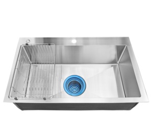 Hot Selling Wide Hairline 304 Stainless Steel Handmade <b>kitchen</b> <b>Sink</b> Single bowl directly from Vietnam factory with good prices - Product Image 3