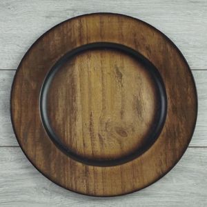 Assiette de service en bois naturel avec finition rustique, assiette décorative artisanale pour le service des aliments et la décoration de la maison - Product Image 6