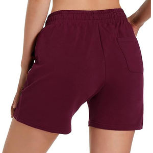 Shorts en molleton côtelé pour femme, tissu texturé, taille haute, poches latérales, cordon de serrage, taille élastique, coupe décontractée, vêtements d'hiver - Product Image 3