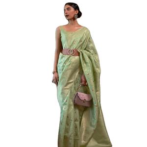 Hermoso Sari de seda tejido a mano para colección de fiesta - Product Image 2