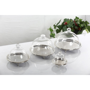 Supports à gâteaux en métal de qualité durable avec couvercle en verre, présentoir à desserts rond de haute qualité, accessoires pour gâteaux d'anniversaire à domicile - Product Image 4