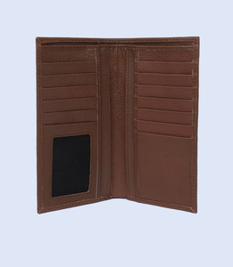 Cartera de Cuero Genuino Ligera de Alta Calidad para Hombre, Tarjetero con Diseño de Logotipo Personalizado, Plegable Larga, con Bloqueo RFID, Moda Premium - Product Image 3