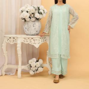 ชุดผ้าไหมดิบสำหรับไปคลับ PS4965 2ชิ้นชุดราตรีลูกไม้ปักคอลายหรูหราและมีสไตล์ - Product Image 3