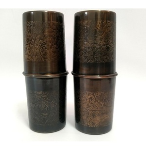 Copper <b>Water</b> Glass Set Handmade Hammered Copper Drinking Cups Ayurvedic Pure Copper Drinkware OEM ODM Supplier Manufacturer - Product Image 6