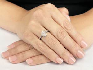 Anillo de Diamante Ovalado Cultivado en Laboratorio Forever Love con Halo, 1.11 Quilates, Oro Sólido de 14k, Joyería de Alta Calidad, Anillo de Boda con Diamantes - Product Image 3