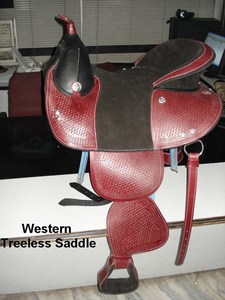 Freemax <b>Treeless</b> Dressage <b>Saddle</b> for Horse Riding 100% Genuine Leather English <b>Saddle</b> with Secure Seat Pad - Product Image 5