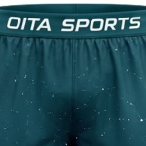 Custom Teal <b>Marble</b> Print Athletic Training Shorts with Elastic Waistband Lightweight Breathable Sports Gym Workout Performance - Product Image 6