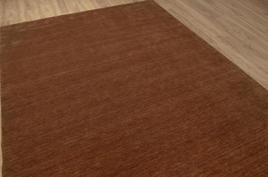 Alfombra Gabbeh de Lana Hecha a Mano en Tonos Tierra Caramelo, Alfombra Minimalista para Sala de Estar, Dormitorio, Decoración del Hogar - Product Image 6