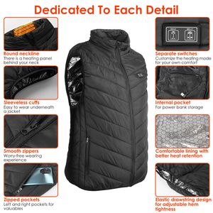 Gilet Riscaldato USB per Uomo e Donna, Giacca Termica Elettrica con 3 Livelli di Temperatura per Sport all'Aperto - Product Image 3