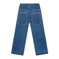 Toptan Vintage Erkek Düz Paça Geniş Bacak Düğmeli Kot Pantolon Her Mevsim Pamuklu Çevre Dostu Perçinli Günlük Yıkanmış Denim