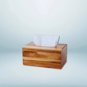 Caja de pañuelos de madera natural hecha a mano de calidad perfecta para uso en el hogar, hoteles y restaurantes a un precio agradable. - Product Image 1