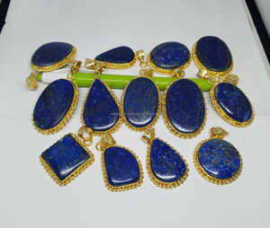 ที่ดีที่สุดคุณภาพขายร้อนธรรมชาติลาพิสลาซูลีอัญมณีวินเทจGoldenเครื่องประดับจี้แฟชั่นเครื่องประดับขายส่ง - Product Image 3