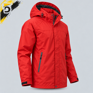 Chaqueta de lluvia para hombre de alta calidad, material resistente al viento, diseño funcional para senderismo, ciclismo y condiciones climáticas húmedas. - Product Image 2