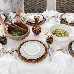 Cuencos de madera artesanales para servir, cuenco de madera para ensalada con patrón de caparazón de tortuga para decoración de mesa bohemia, cuencos para servir en fiestas. - Product Image 1