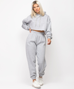 Conjuntos Deportivos Personalizados para Mujer, Sudadera con Capucha y Pantalones Gruesos de Algodón, Top Corto, Chándal Holgado a la Moda - Product Image 6