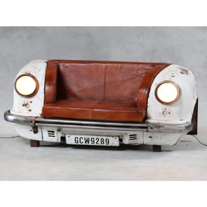 Sofá de Cuero Premium Ambassador para Auto, Tapicería de Cuero, Estructura Metálica, Muebles Vintage, Pedidos Personalizados al por Mayor - Product Image 1