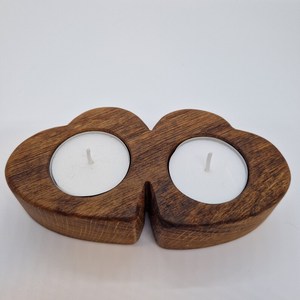 Unique Heart Shape Wooden Tealight Holder Natural Wood Candle <b>Stand</b> for Modern Minimalist Interior Designs - Product Image 6