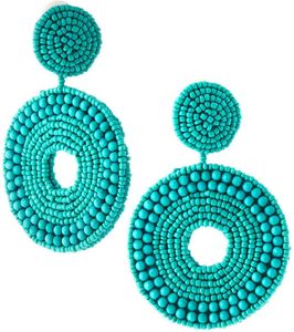 Pendientes de joyería de moda, estilo bohemio, con cuentas de chile rojo, pendientes de aro grandes con cuentas coloridas Miyuki, para chicas de la India. - Product Image 2