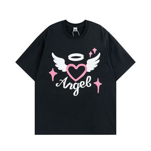 เสื้อยืดคอกลมแขนสั้นสีดำล้วนสำหรับผู้ชาย ผ้าฝ้าย 100% ทรงปกติ ผ้าเจอร์ซีย์ถัก ย้อมสีพื้น ดีไซน์เรียบง่าย - Product Image 4