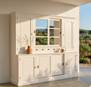 Brion Eco-Friendly Durable Modern <b>Rustic</b> Teak Wood <b>Cabinet</b> Natural Finish Functional Storage for Entryway Living Room Decoration - Product Image 3