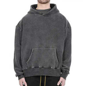 Sudadera con capucha extragrande de algodón para hombre, estilo vintage, lavado ácido, hombro caído, desgastada, estilo urbano, venta al por mayor personalizada - Product Image 1