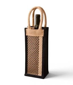 Bolsa de Yute Hecha a Mano para Botella de Agua |   Portabotellas Ecológico con Asa de Cuerda |   Bolsa de Regalo Reutilizable para Botellas de Vino de Yute - Product Image 3