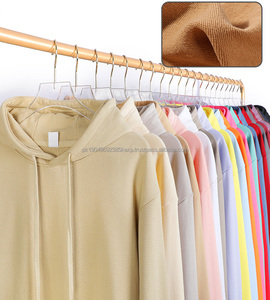 เสื้อฮู้ดดี้ผู้ชายผ้าคอตตอนหนานุ่มสีดำแบบเรียบไม่มีลาย สกรีนโลโก้ตามสั่ง - Product Image 3