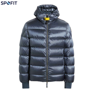 Veste matelassée pour homme avec capuche et fermeture éclair, manteau d'hiver décontracté pour l'extérieur, logo personnalisé - Product Image 4