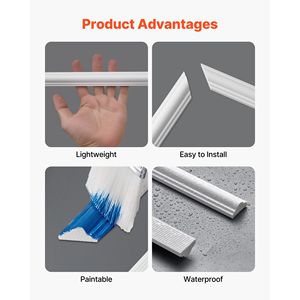 Moulures murales légères et peignables, lot de 3 panneaux de lambris, kit facile à installer, garniture murale imperméable pour accents muraux - Product Image 4