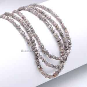 Cuentas de Diamante Gris Natural en Bruto, Diamantes sin Cortar de 4mm, Hilo de Piedras Preciosas Premium de 15 Pulgadas, Proveedor Mayorista - Product Image 3