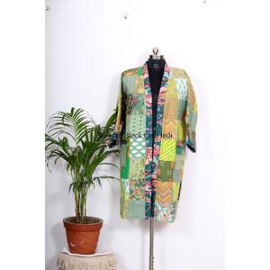 Robe Kimono Longue en Soie Faite Main de Qualité Supérieure, Style Vintage Patchwork – Taille Unique, Vêtement de Nuit pour Femme, Idéal Printemps, pour Demoiselles d'Honneur - Product Image 3