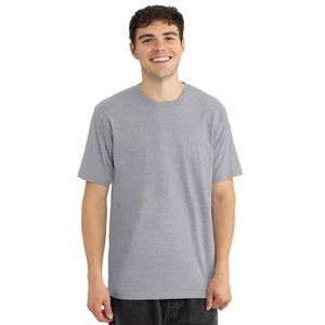 Camiseta de Manga Corta para Hombre, Color Gris Jaspeado, Cuello Redondo, Algodón Suave, Estilo Casual, Holgada, Ligera, Transpirable, Ropa Urbana de Verano - Product Image 1
