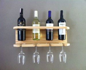 Wine holder floating wine <b>shelf</b> bamboo wine organiser wine glass holder rustic wine decor modern <b>bar</b> <b>shelf</b> luxury wine storage - Product Image 1