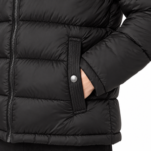 Veste d'hiver pour homme à capuche, fermeture éclair, rembourrage épais en duvet, vêtement d'extérieur décontracté, coupe-vent, noir, coupe standard - Product Image 3
