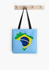 กระเป๋าผ้าแคนวาสแบบใช้ซ้ำได้ พิมพ์ลายธงชาติบราซิล กระเป๋าสะพายไหล่สำหรับช้อปปิ้ง กระเป๋าถือสำหรับใส่ของชำ กระเป๋าผ้าสำหรับโปรโมชั่น - Product Image 5
